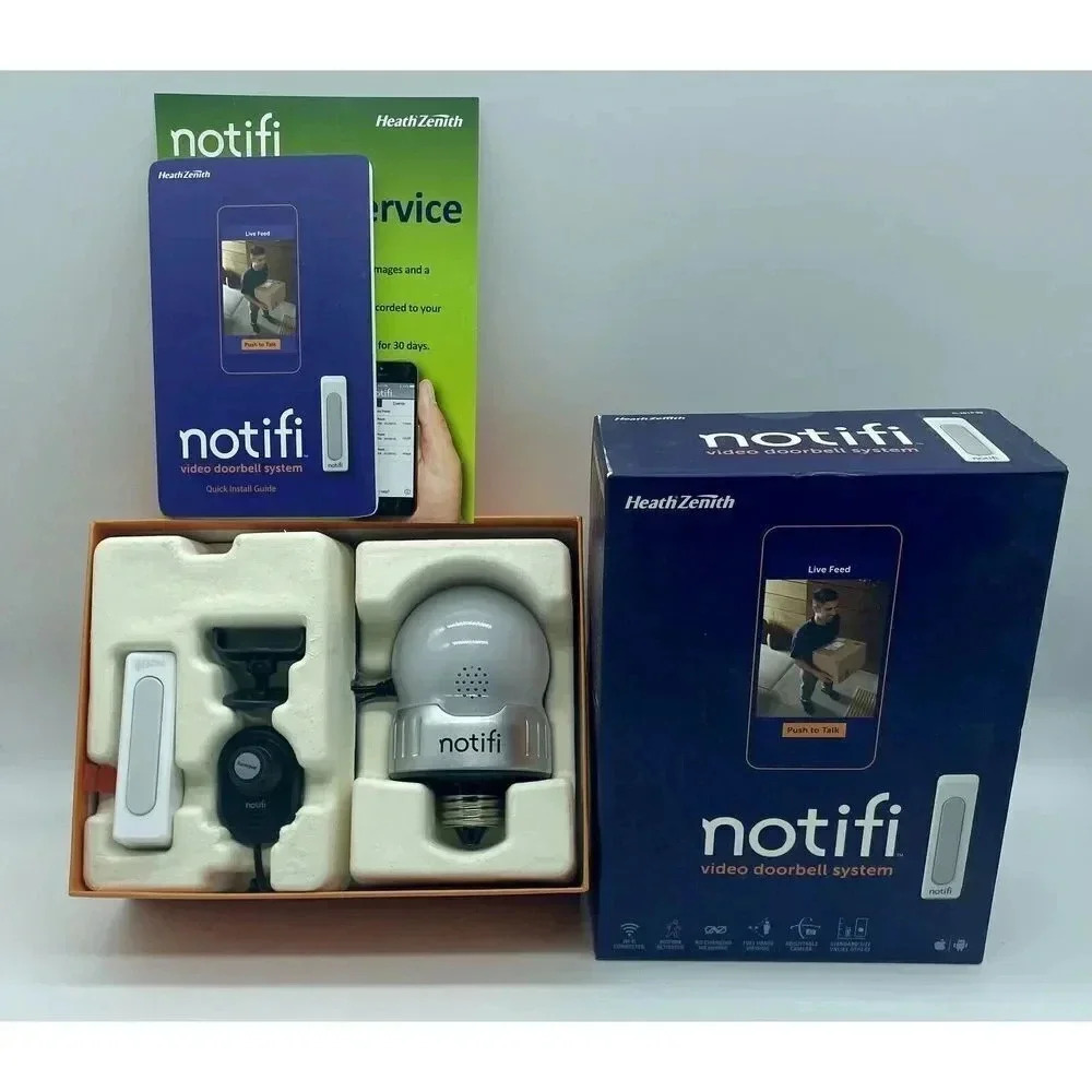 Heath Zenith Notifi Video Doorbell System‎ Camera Chime Doorbell Bulb SL3010-00